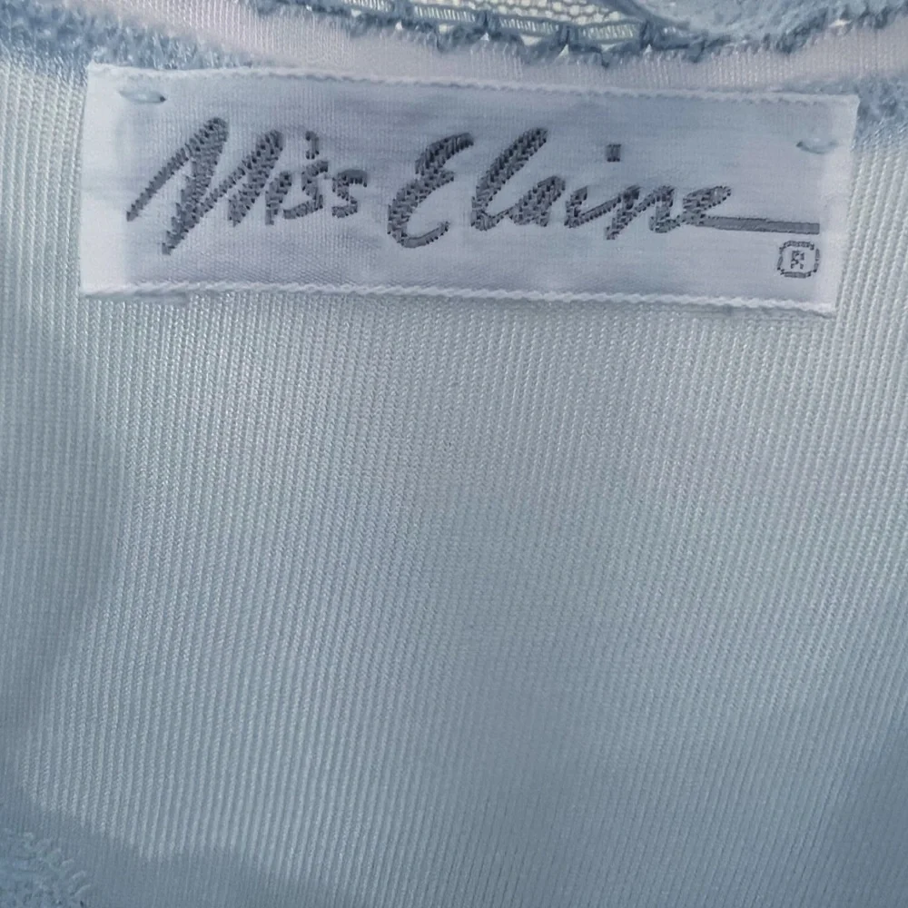 Miss Elaine Vintage 80’s Peignoir Robe Ribbon Lace Long Sleeve Blue S